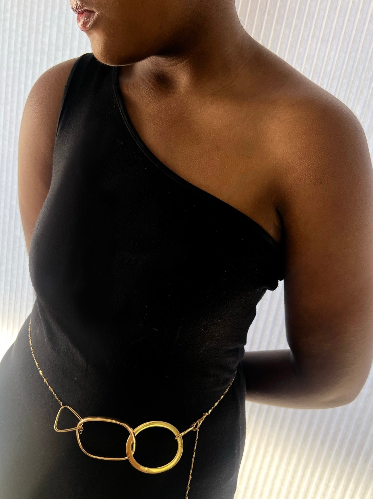 14k Art Deco Style Long Chain