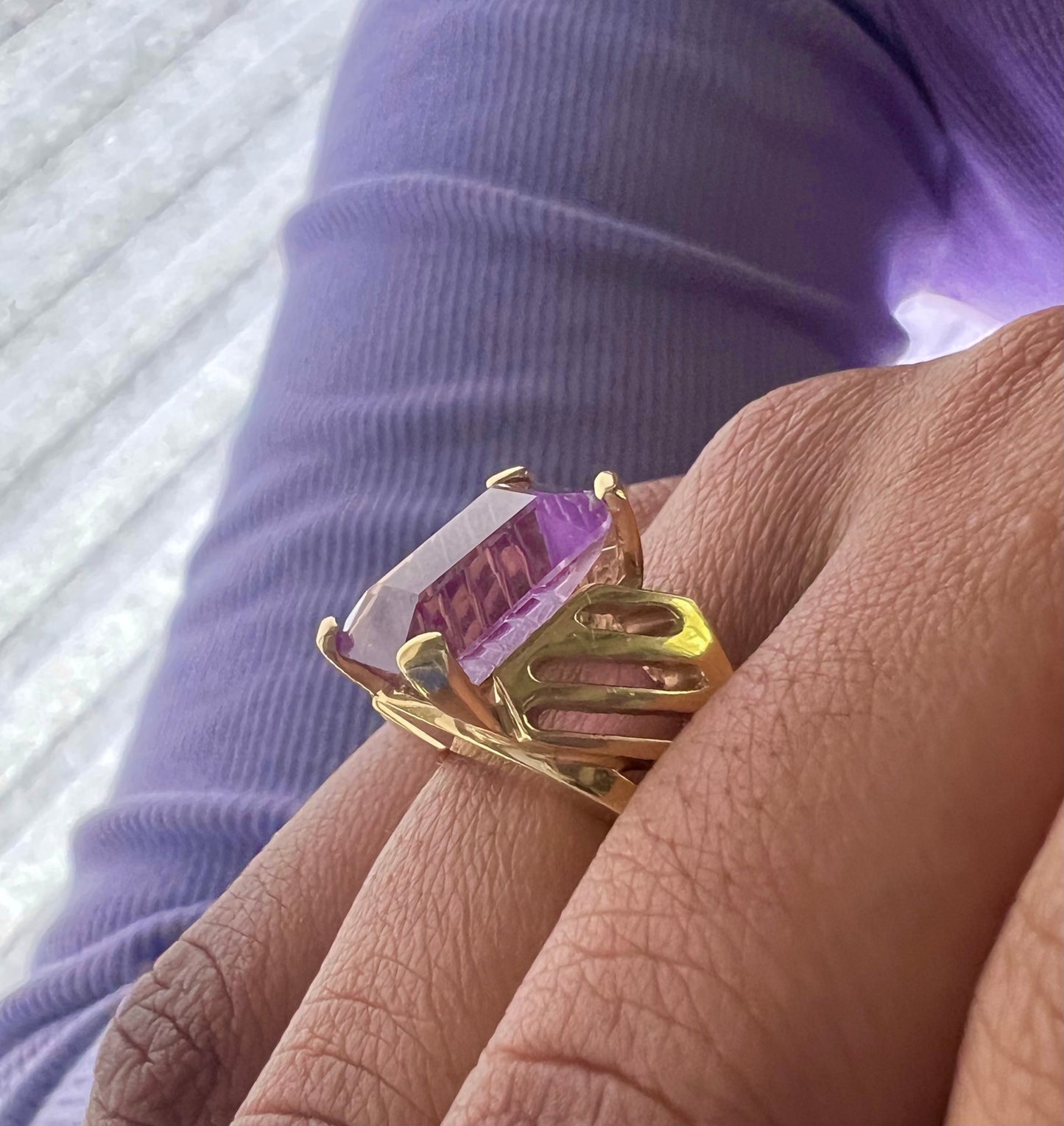 Amethyst "Lines" Ring